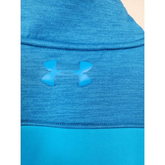 Under Armour Men's Size X-Large Coldgear 1/4 Zip Pullover Jacket Teal Loose - Picture 4 of 4